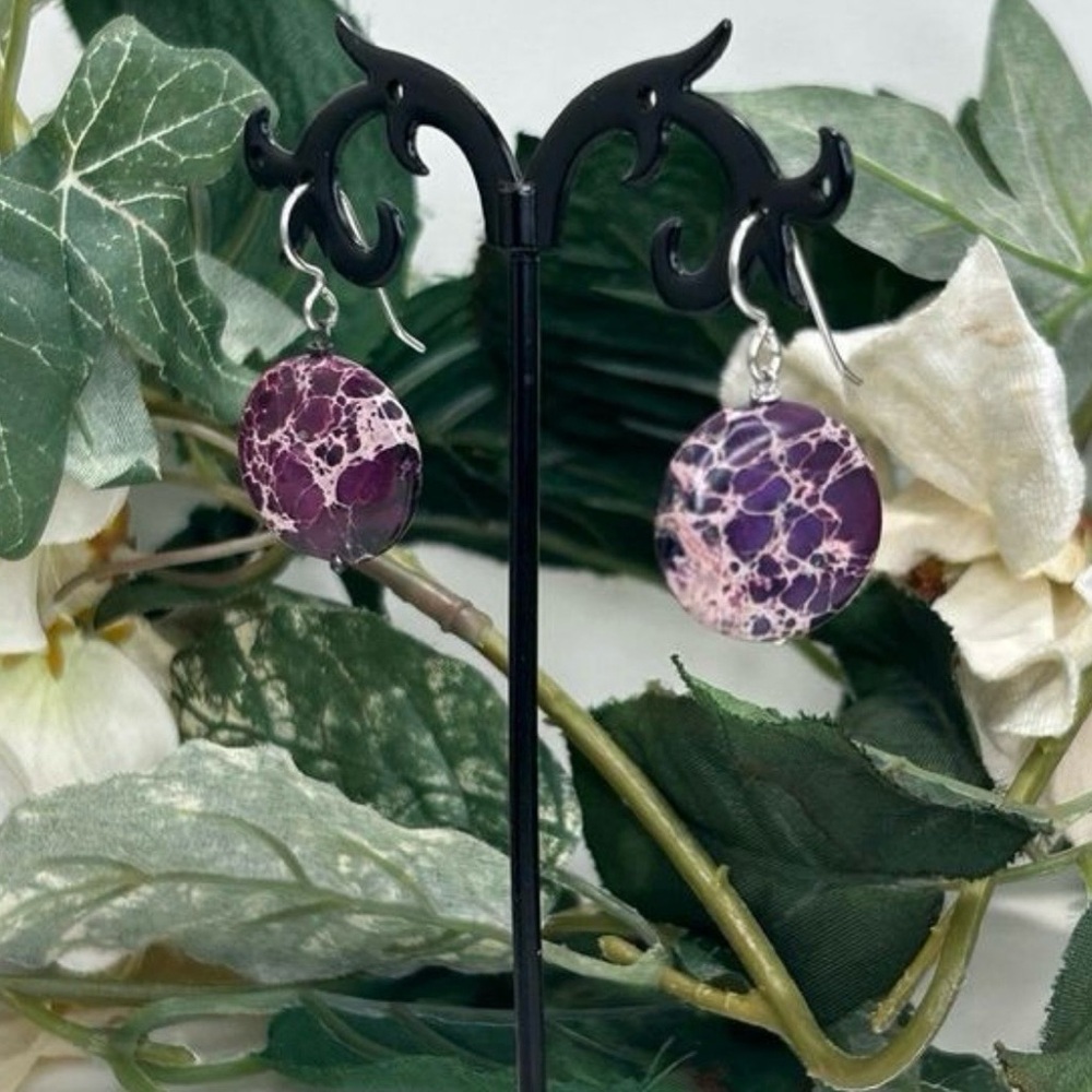 NWOT Ashanti Jewels
Drop Dangle Earrings OS
Lilac Round Jasper
Gemstone Pierced